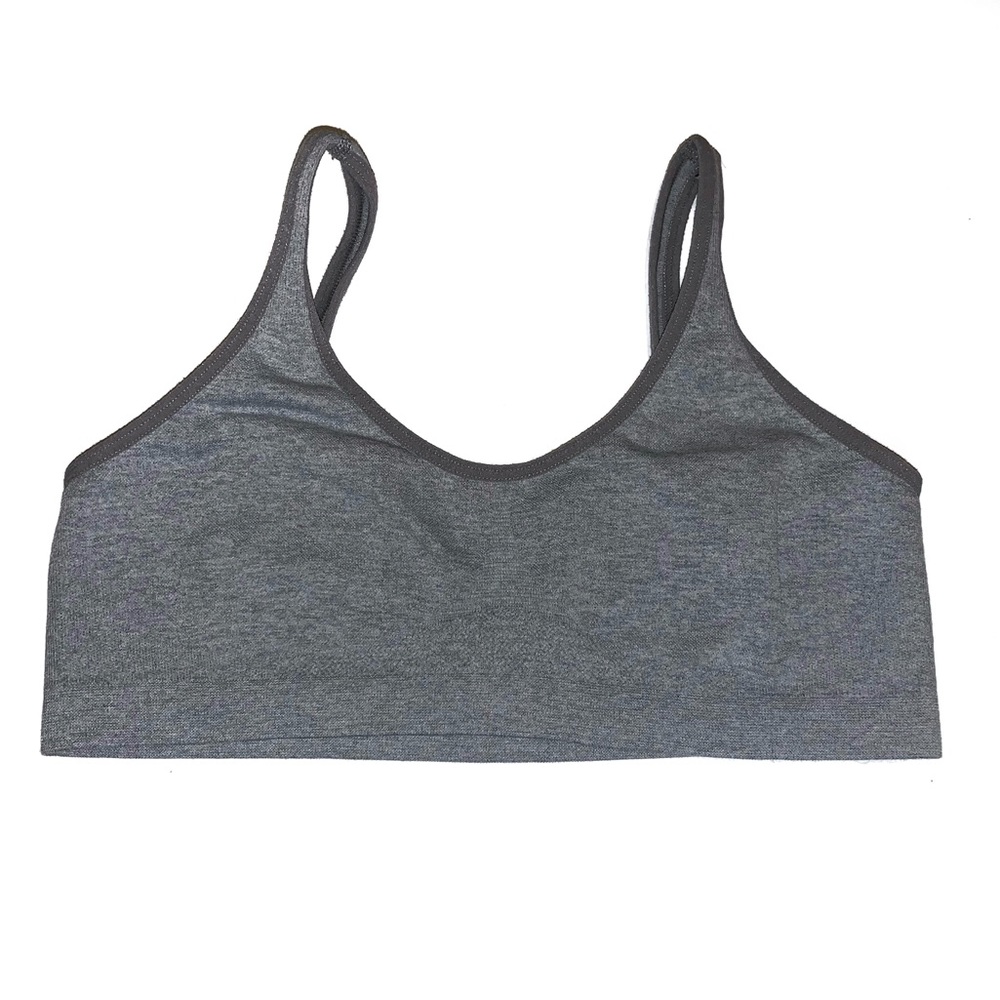 Hanes gray padless sports training bra girls L